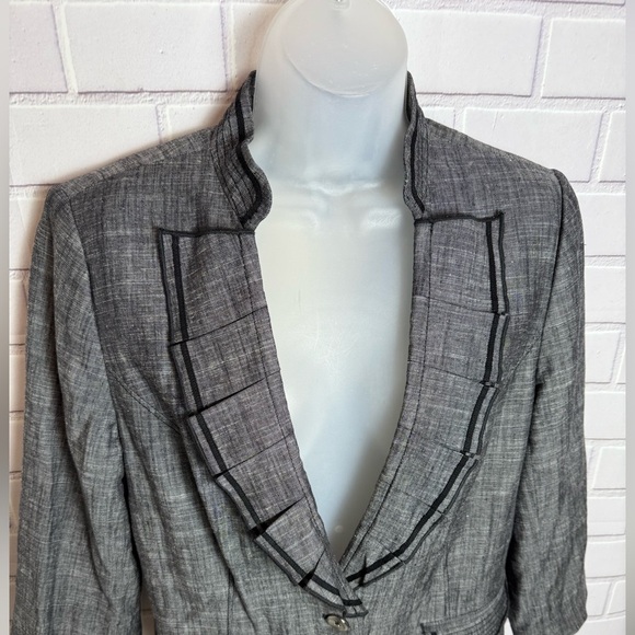 WHITE BLACK Women's Gray 3/4 sleeves Blazer/size 12 - Picture 7 of 12